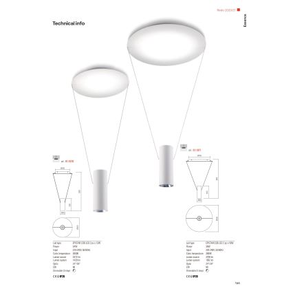 Redo 01-1971 - LED Żyrandol ściemnialny na lince ESSENCE LED/36W/230V CRI 90 3000K biały