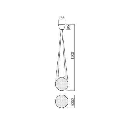 Redo 01-1972 - LED Żyrandol na lince ALLURIA 1xE27/5W/230V śr. 25 cm