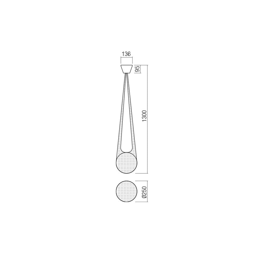 Redo 01-1972 - LED Żyrandol na lince ALLURIA 1xE27/5W/230V śr. 25 cm