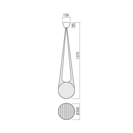 Redo 01-1973 - LED Żyrandol na lince ALLURIA 1xE27/7W/230V śr. 30 cm