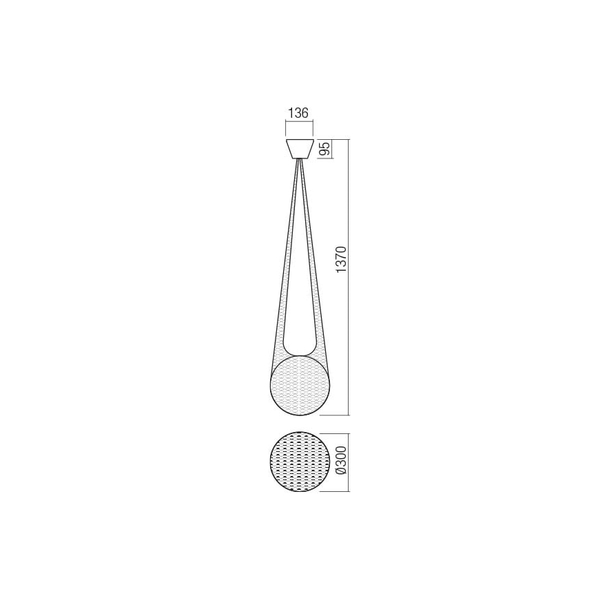 Redo 01-1973 - LED Żyrandol na lince ALLURIA 1xE27/7W/230V śr. 30 cm