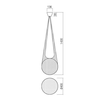 Redo 01-1974 - LED Żyrandol na lince ALLURIA 1xE27/10W/230V śr. 40 cm