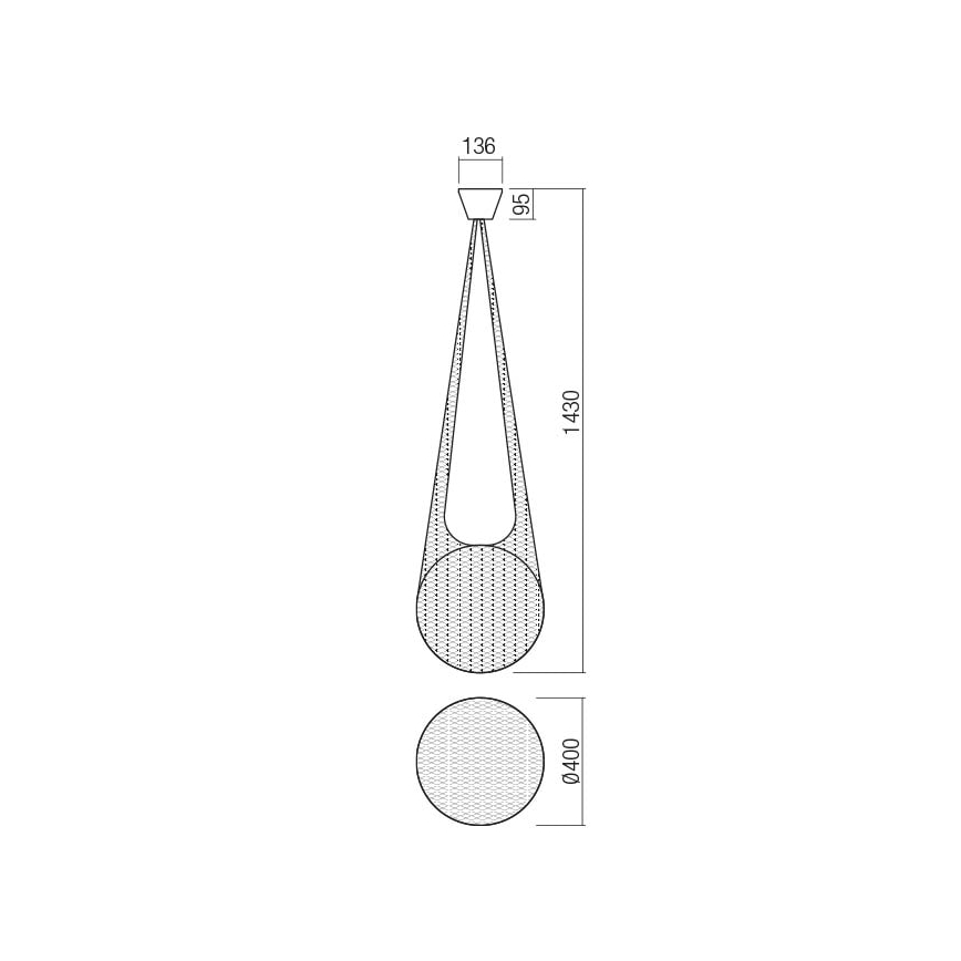 Redo 01-1974 - LED Żyrandol na lince ALLURIA 1xE27/10W/230V śr. 40 cm