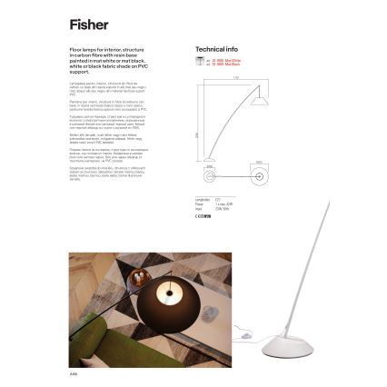 Redo 01-1988 - Lampa stojąca FISHER 1xE27/42W/230V biała