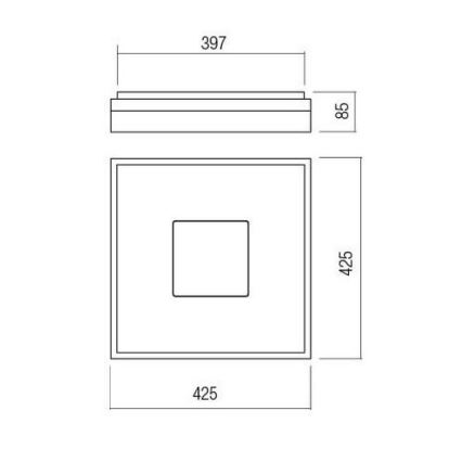 Redo 01-1998 - LED ściemnialna oprawa sufitowa MAYA LED/42W/230V 42,5x42,5 cm złota