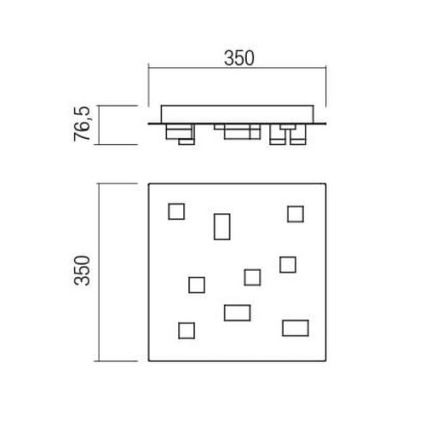Redo 01-2015 - LED Plafon PIXEL LED/27W/230V 3000K 35x35 cm czarny
