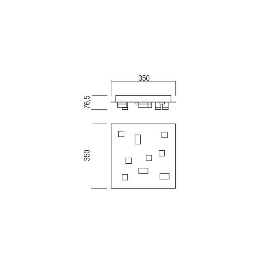 Redo 01-2015 - LED Plafon PIXEL LED/27W/230V 3000K 35x35 cm czarny