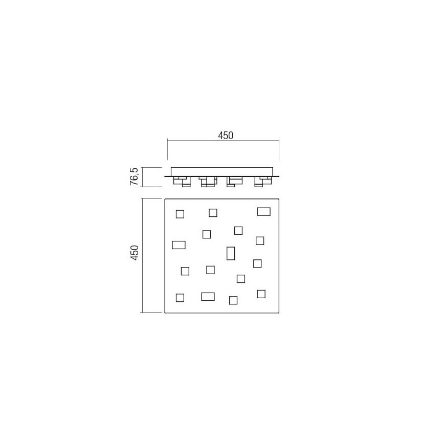Redo 01-2017 - LED Plafon PIXEL LED/48W/230V 3000K 45x45 cm czarny