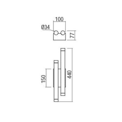 Redo 01-2035 - LED Kinkiet MADISON 4xLED/4W/230V czarne