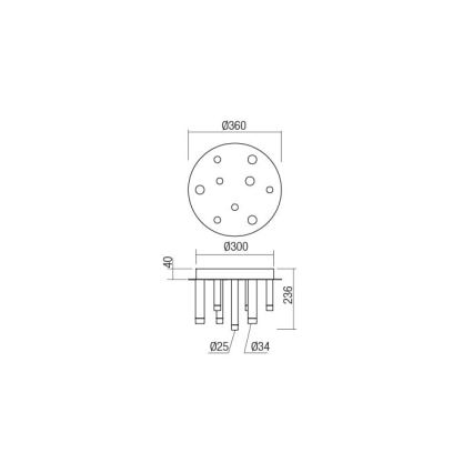 Redo 01-2040 - LED Plafon MADISON 9xLED/4W/230V miedź