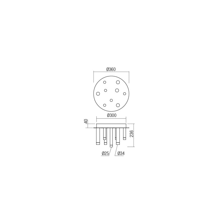 Redo 01-2040 - LED Plafon MADISON 9xLED/4W/230V miedź