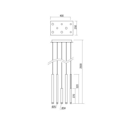 Redo 01-2046 - LED Żyrandol na lince MADISON 8xLED/4W/230V złoty