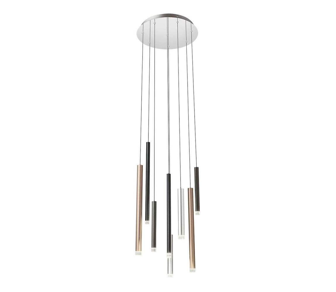Redo 01-2053 - LED Żyrandol na lince MADISON 8xLED/4W/230V chrom błyszczący/czarne/miedź