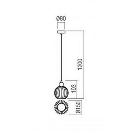 Redo 01-2063 - Żyrandol na lince PLUMEN 1x/E14/40W/230V śr. 15 cm szary