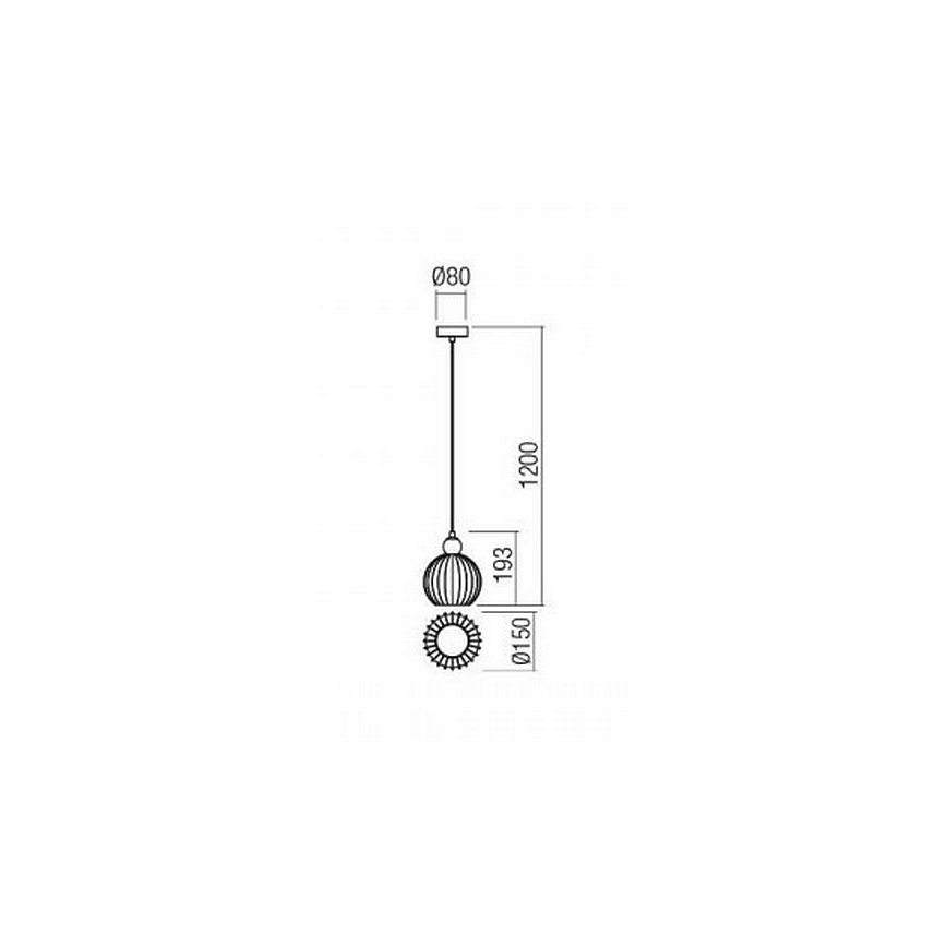 Redo 01-2063 - Żyrandol na lince PLUMEN 1x/E14/40W/230V śr. 15 cm szary