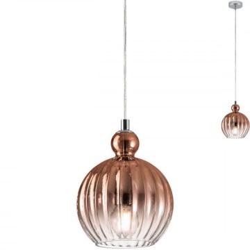 Redo 01-2064 - Lampa wisząca na lince PLUMEN 1xE14/42W/230V śr. 15 cm miedź