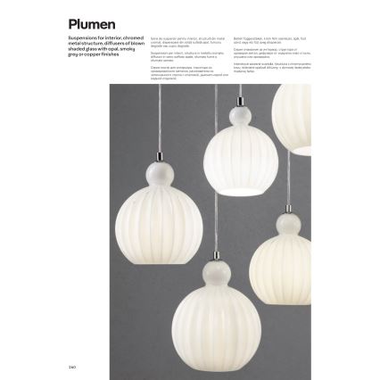 Redo 01-2064 - Żyrandol na lince PLUMEN 1xE14/40W/230V śr. 15 cm miedź