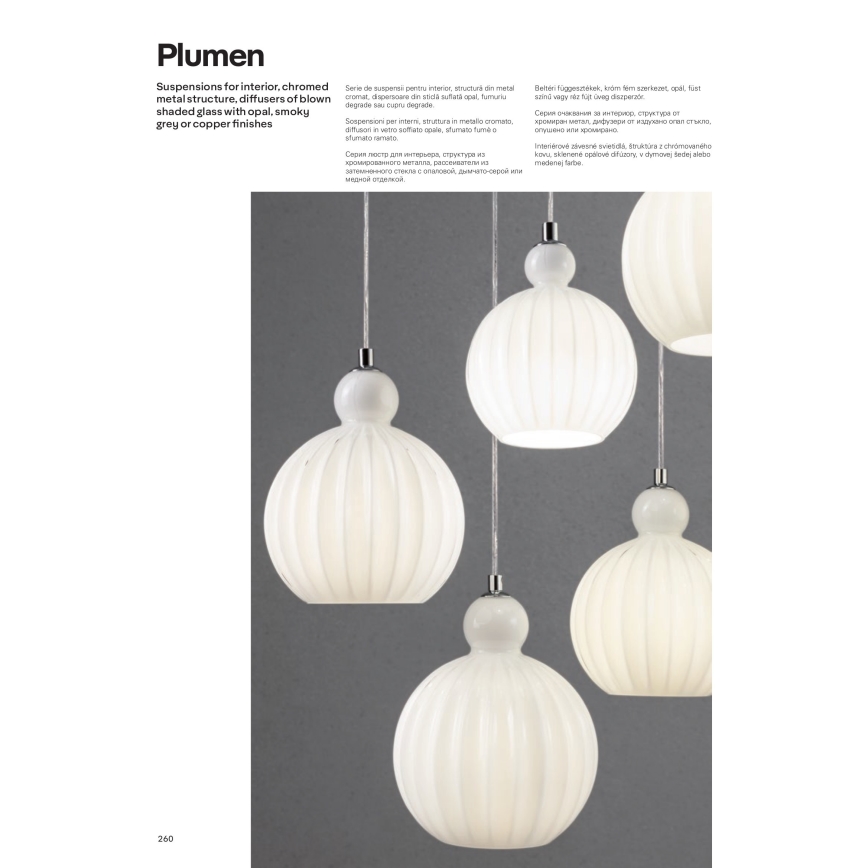 Redo 01-2064 - Żyrandol na lince PLUMEN 1xE14/40W/230V śr. 15 cm miedź