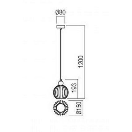 Redo 01-2064 - Żyrandol na lince PLUMEN 1xE14/40W/230V śr. 15 cm miedź