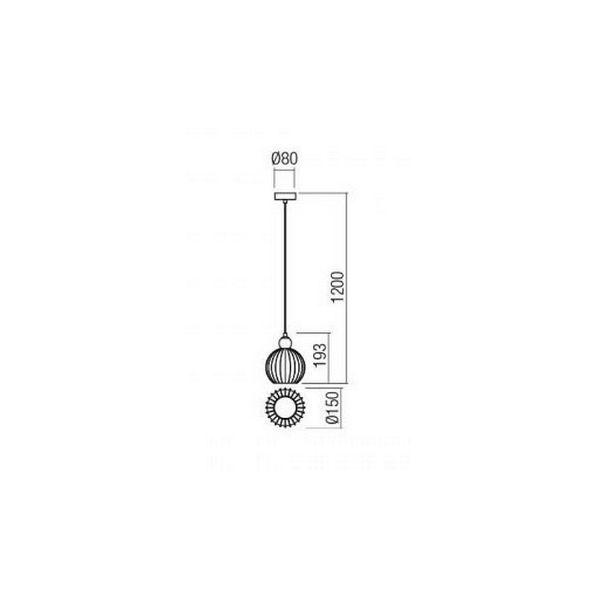 Redo 01-2064 - Żyrandol na lince PLUMEN 1xE14/40W/230V śr. 15 cm miedź