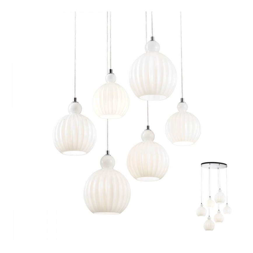 Redo 01-2068 - Żyrandol na lince PLUMEN 6xE14/42W/230V biały