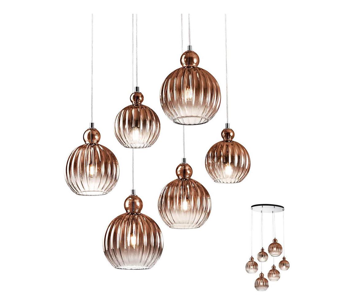 Redo 01-2070 - Żyrandol na lince PLUMEN 6xE14/42W/230V miedź