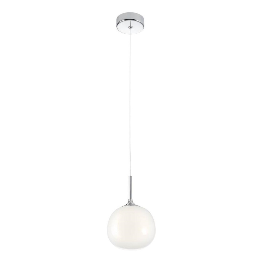 Redo 01-2081 - Lampa wisząca na lince KIWI 1xG9/40W/230V śr. 12 cm błyszczący chrom/biały