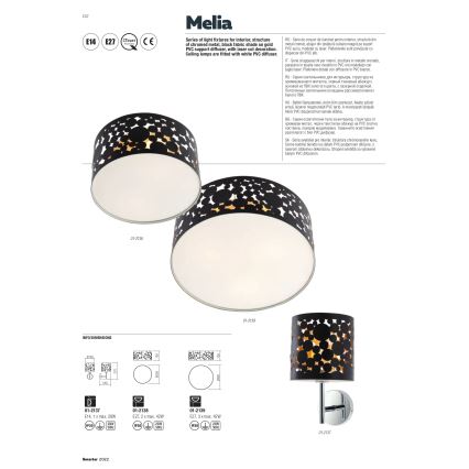 Redo 01-2138 - Lampa sufitowa MELIA 2xE27/42W/230V śr. 30 cm