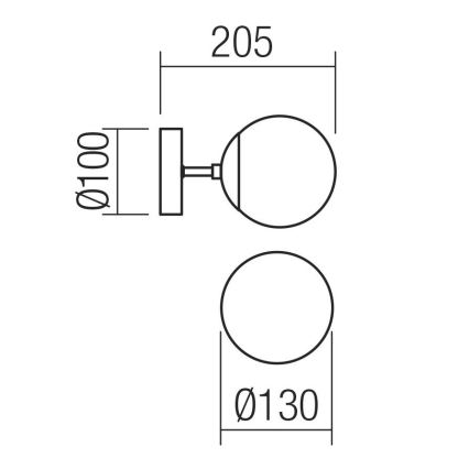 Redo 01-2175 - Kinkiet SEMIA 1xE14/28W/230V czarny/przydymiony