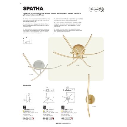 Redo 01-2184 - LED Plafon SPATHA 3xLED/6W/230V 3000K biały