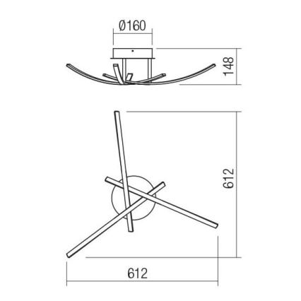 Redo 01-2184 - LED Plafon SPATHA 3xLED/6W/230V 3000K biały