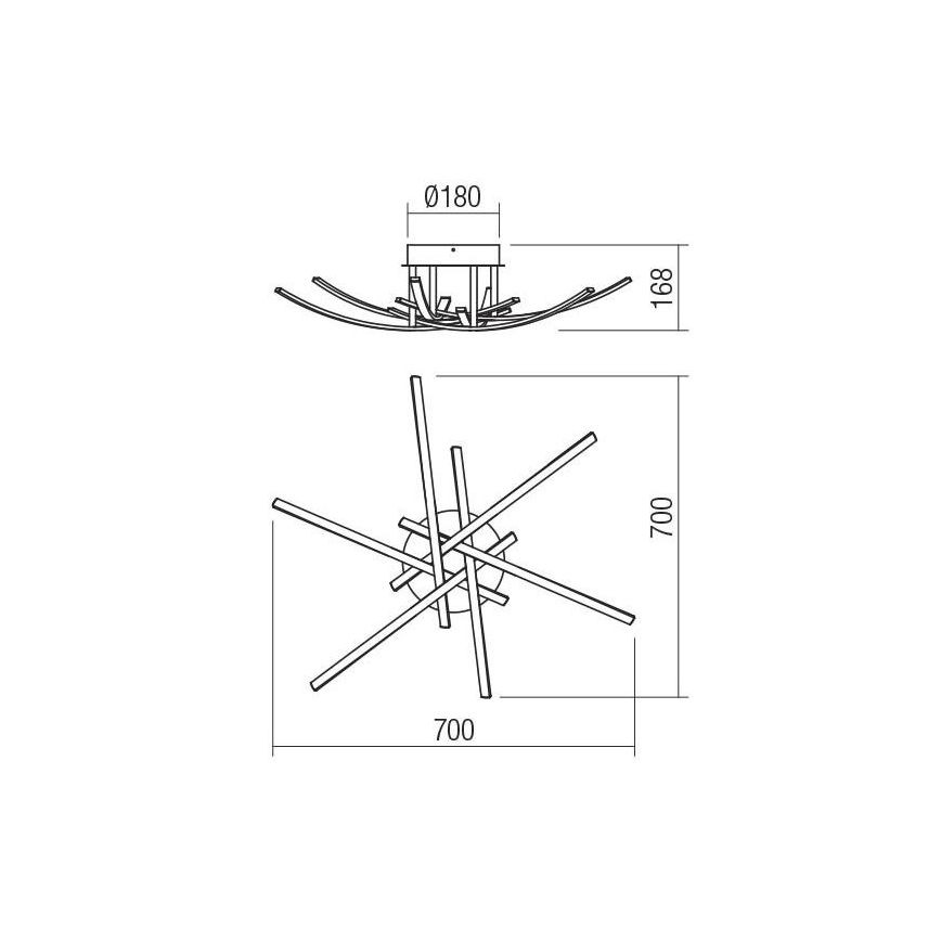 Redo 01-2187 - LED Plafon SPATHA 6xLED/6W/230V 3000K złoty