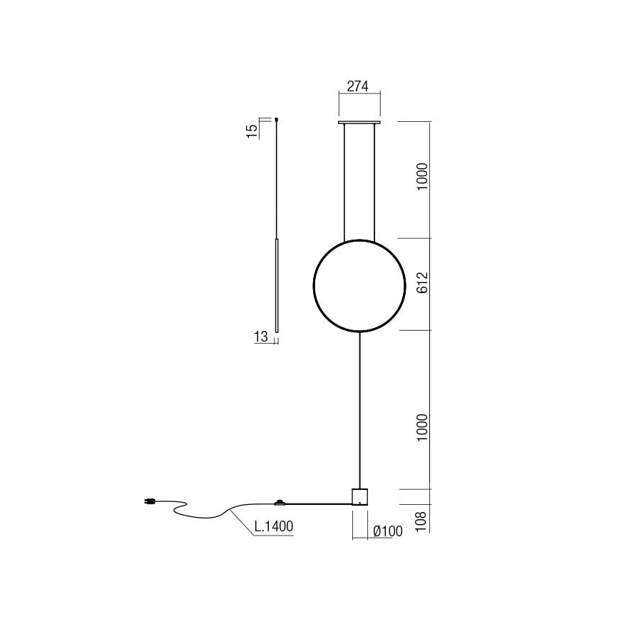 Redo 01-2197 - Lampa stojąca LED SLICK LED/19W/230V czarna