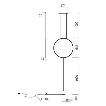 Redo 01-2197 - LED Lampa podłogowa SLICK LED/19W/230V czarna