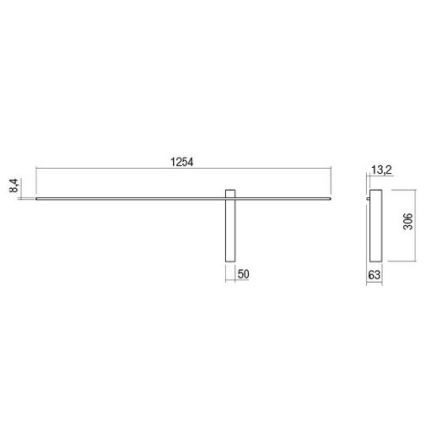 Redo 01-2200 - LED kinkiet TANGENT LED/14W/230V 3000K 125,4 cm biały
