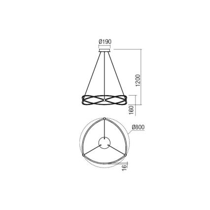 Redo 01-2251 - LED Ściemnialny żyrandol QUARK LED/43W/230V 3000K śr. 60 cm matowy chrom