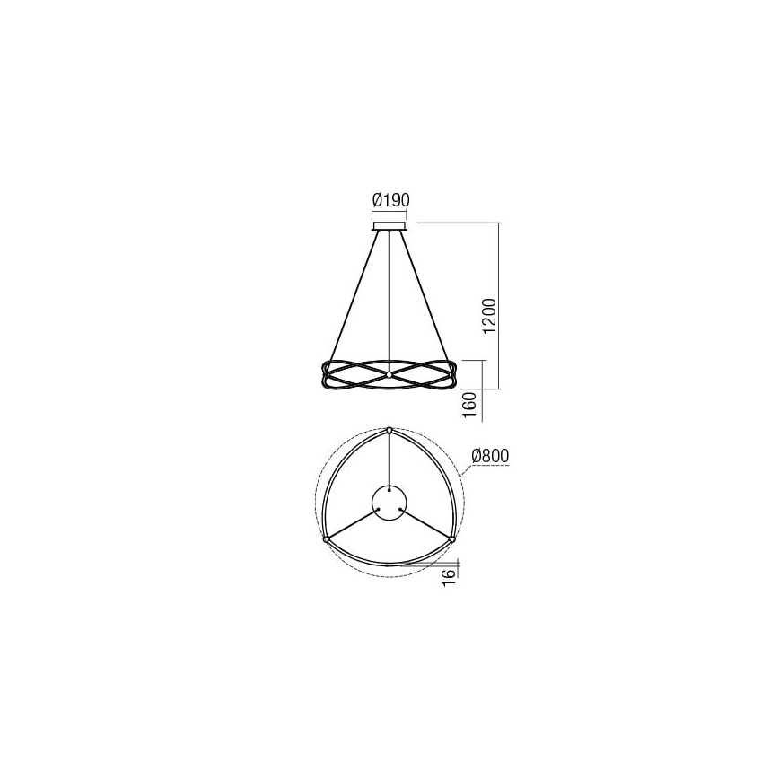 Redo 01-2251 - LED Ściemnialny żyrandol QUARK LED/43W/230V 3000K śr. 60 cm matowy chrom
