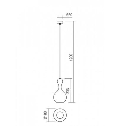 Redo 01-2255 - Żyrandol na lince LOB 1xE27/42W/230V śr. 18 cm beżowy