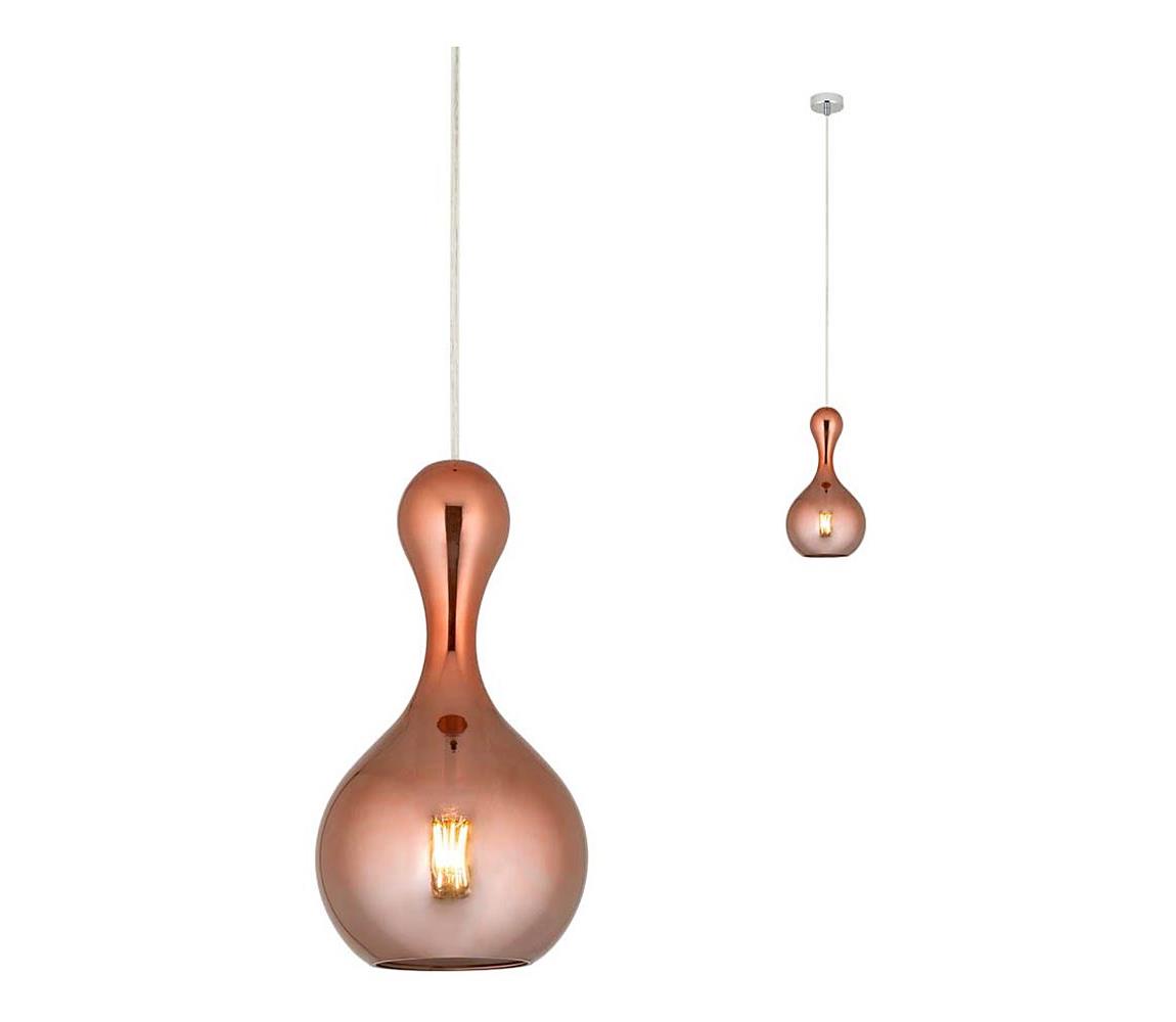 Redo 01-2257 - Żyrandol na lince LOB 1xE27/42W/230V śr. 18 cm miedź