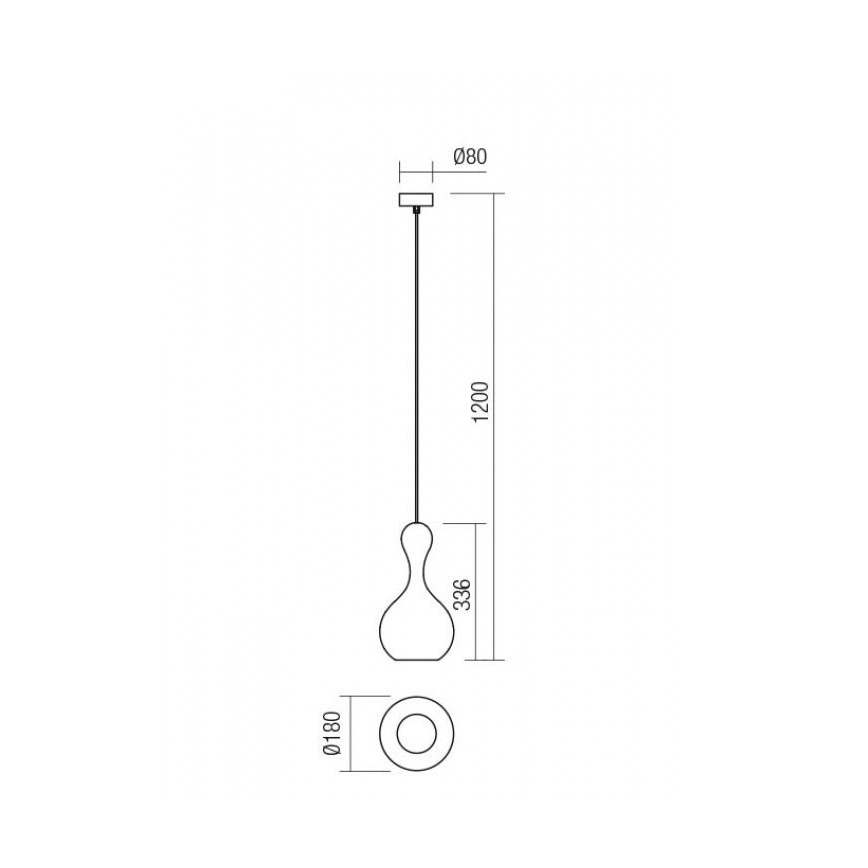 Redo 01-2257 - Żyrandol na lince LOB 1xE27/42W/230V śr. 18 cm miedź