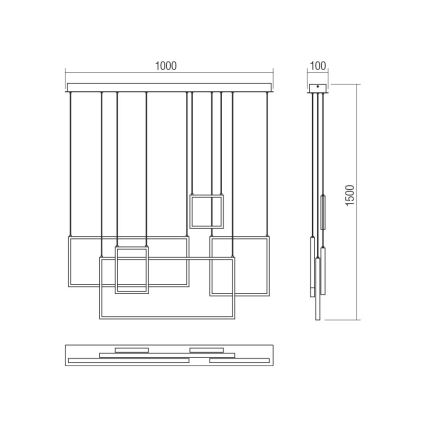 Redo 01-2318 - LED Żyrandol ściemnialny na lince PLANA LED/80W/230V czarny