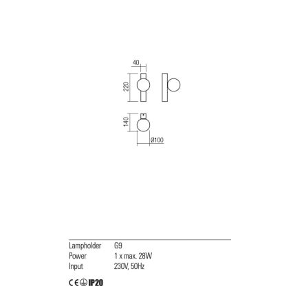 Redo 01-2373 - Kinkiet GOJI 1xG9/28W/230V czarny