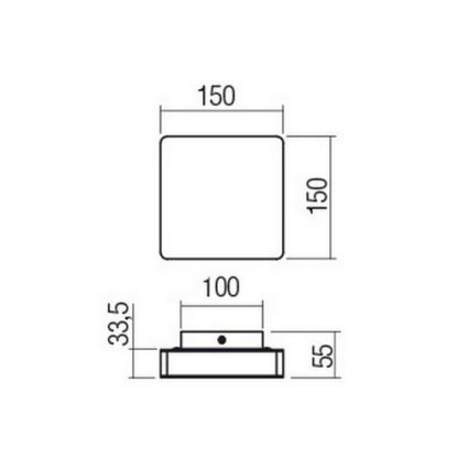 Redo 01-2384 - LED oprawa ścienna TABLET LED/11W/230V 3000K CRI 90 czarna