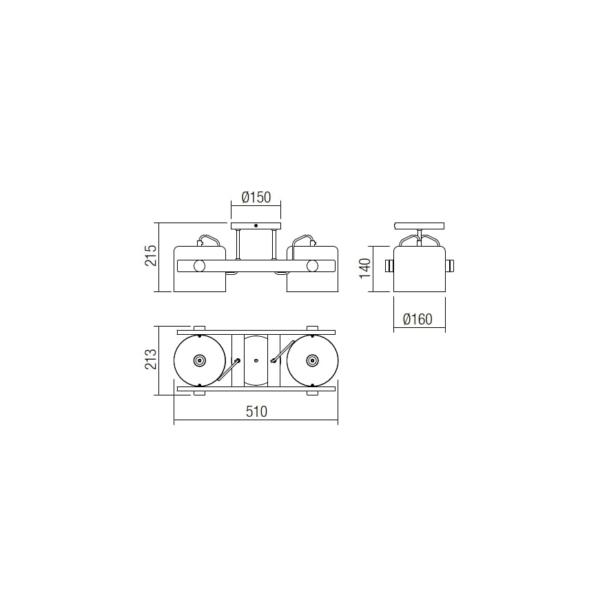 Redo 01-2400 - Plafon POOH 2xE27/42W/230V buk