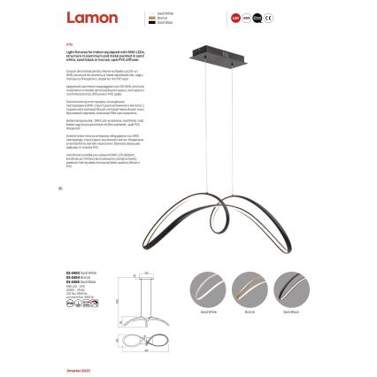 Redo 01-2454 - LED Żyrandol na lince LAMON LED/57W/230V złoty