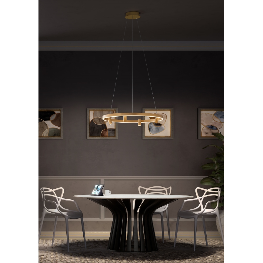 Redo 01-2492 - LED Żyrandol na lince SUMMIT LED/53,5W/230V CRI 90 śr. 80,8 cm złoty