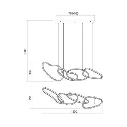 Redo 01-2594 - LED Żyrandol ściemnialny na lince BIAS LED/87,4W/230V CRI 90 3000K biały