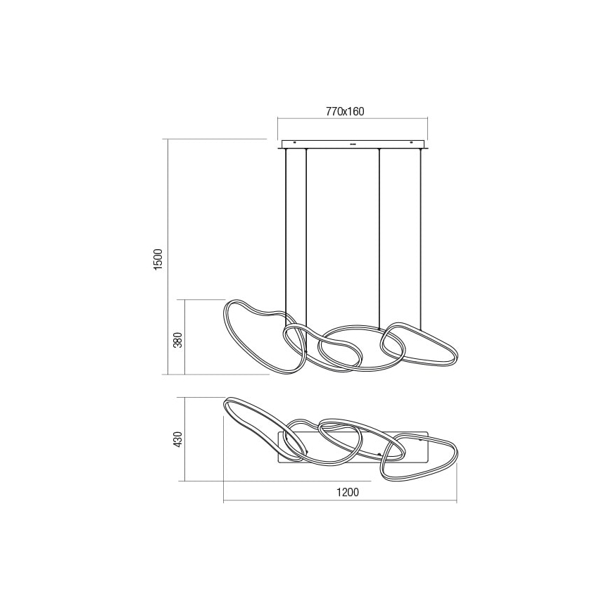 Redo 01-2594 - LED Żyrandol ściemnialny na lince BIAS LED/87,4W/230V CRI 90 3000K biały