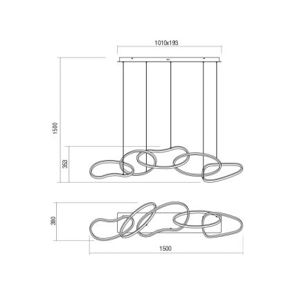 Redo 01-2597 - LED Żyrandol ściemnialny na lince BIAS LED/108,6W/230V CRI 90 3000K biały