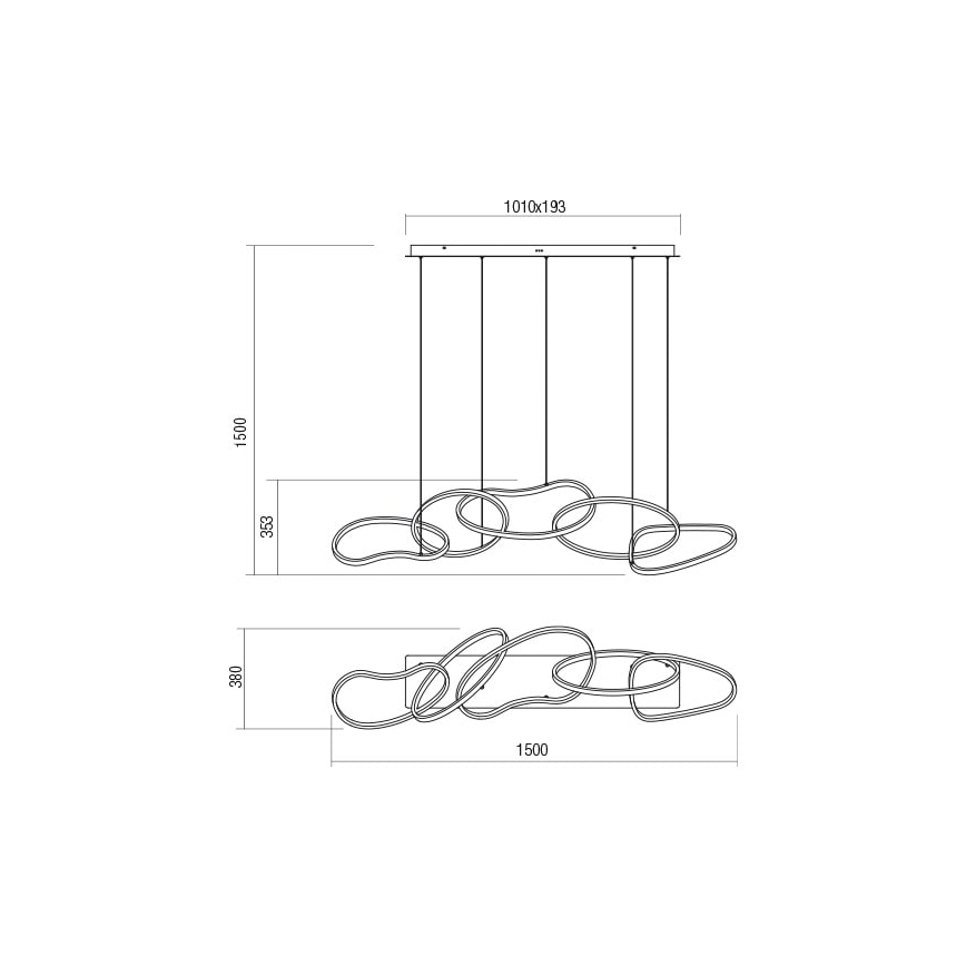 Redo 01-2597 - LED Żyrandol ściemnialny na lince BIAS LED/108,6W/230V CRI 90 3000K biały